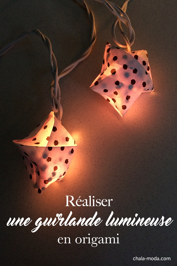 diy guirlande lumineuse en origami étoiles